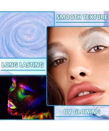 Silver Glow in The Dark Body Glitter Gel - Long Lasting Halloween Makeup for Women & Girls - Buy Online on GoSupps.com