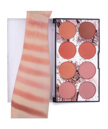 Wismee 8 Colors Matte Blush Palette - Professional Mineral Cheek Makeup Compact - Buy Online on GoSupps.com