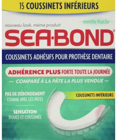 Sea Bond Secure Denture Adhesive Seals Fresh Mint Lowers 15 Count - Buy Online on GoSupps.com