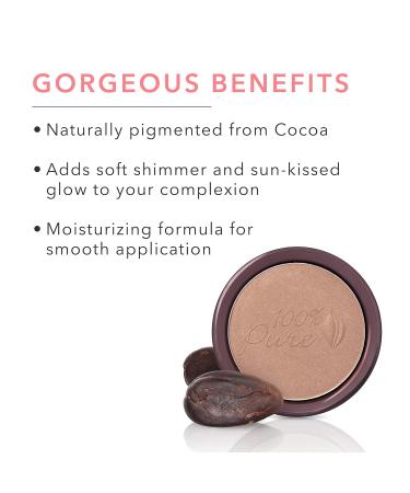 100% PURE Cocoa Pigmented Bronzer - Medium Brown Shade for Face Contouring - 0.32 Oz - Buy Online on GoSupps.com