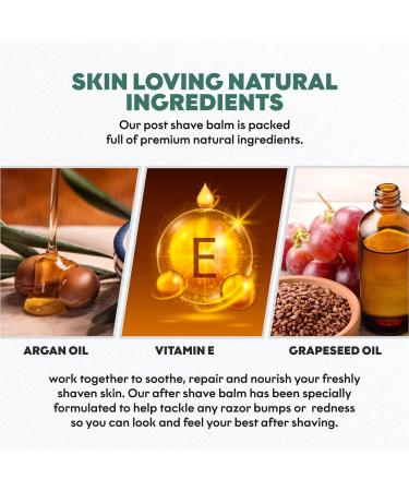 Argan Oil Aftershave Balm for Men - Handmade Sensitive Skin Care with Amber and Moroccan Jasmine 100ml - Buy Online on GoSupps.com