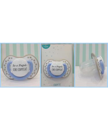 Brillabenny Customizable Light Blue Silicone Pacifier for Babies (0-6 Months) - Me and Dad Gift Pair - Buy Online on GoSupps.com