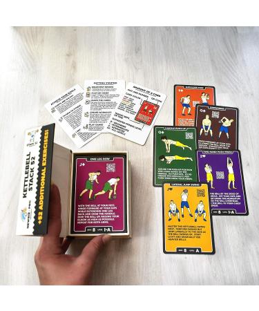 Stack 52 Kettlebell Exercise Cards - Workout Playing Cards with Video Instructions - Home Fitness Training Program for Kettlebell Moves and Conditioning Drills - 2019 Mega Pack - Buy Online on GoSupps.com