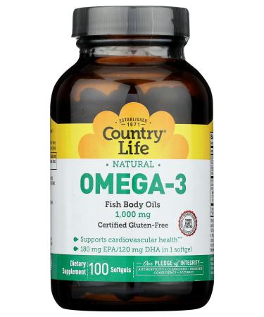 Country Life Omega 3 Fish Oil 1000 Mg 100 Ct