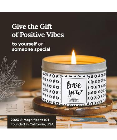 Buy Magnificent 101 Long Lasting Love You Aromatherapy Candle - 6 Oz 35 Hour Burn All Natural Soy Wax with Vanilla Lavender Rose Jasmine & Lilac for Romance & Purification | International Shipping Available - Buy Online on GoSupps.com