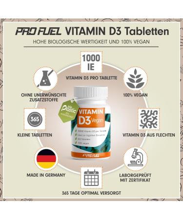 Vitamin D3 Vegan 1000 IU - 730 Tablets for Immune System Bones & Teeth - High Dose Lab Tested No Additives - Buy Now! - Buy Online on GoSupps.com