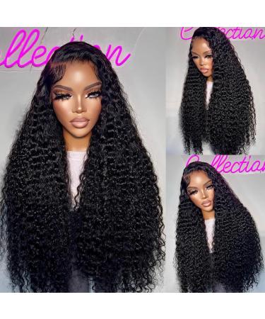 ZLIKE 26" HD Lace Front Wig - Wet & Wavy Human Hair Water Wave Pre-Plucked Glueless 150% Density - Natural Black 13x6 Lace Frontal - Buy Online on GoSupps.com