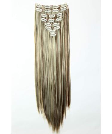 CAISHA XXL 24 8 Pieces Clip In Hair Extensions Set - Straight Brown Blond Mix #6H613 - PRETTYSHOP CES15 - Buy Online on GoSupps.com