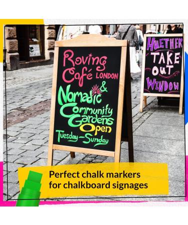 Funcils 8 Washable Window Markers for Cars - 15mm Neon Chalk Markers for Glass, Chalkboard, Blackboard, Auto - Bright Jumbo Tip, Loved by Teachers and Kids - Buy Online on GoSupps.com