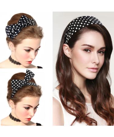2 Pieces Women s Chiffon Head Wrap - Polka Dot & Paisley Elastic Stretch Headbands for Girls & Ladies - Stylish Hair Accessories - Buy Online on GoSupps.com