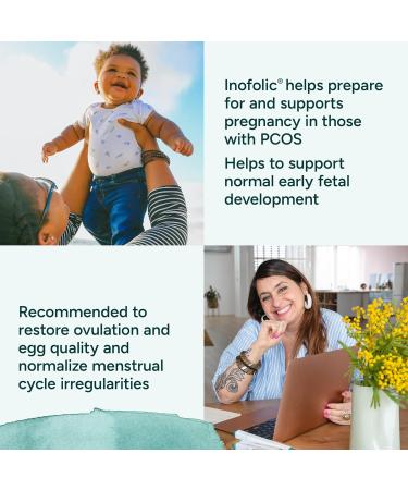 Inofolic - PCOS Supplement for Women - Myo-inositol and Folic Acid Supplement - 30 Day Supply of Convenient Soft Gel Capsules Supporting PCOS Symptoms and Pregnancy 60 count (Pack of 1) - Buy Online on GoSupps.com