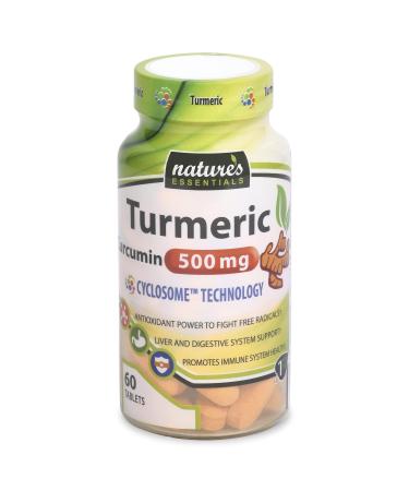 NATURE'S ESSENTIALS Liposomal Turmeric-Curcumin | 500mg per Pill | Piperine + Cyclodextrin Maximum Absorption Formula | 2 Month Supply | Non-GMO | Gluten-Free | Vegetarian | Lab Certified | USA |