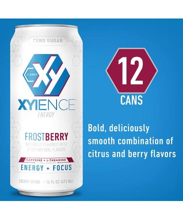 XYIENCE Energy Drink Frost Berry Blast 16oz (Pack of 12) - Sugar Free, Zero Calories, Natural Flavors, Vitamin Fortified - Buy Online on GoSupps.com