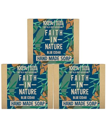 FAITH IN NATURE Faith | Men's Soap Blue Cedar | 3 x 100 g