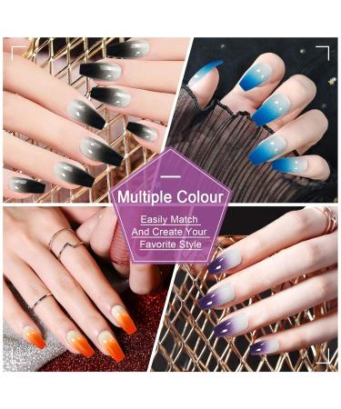 Kalolary 192-Piece Artificial Gradient Full Nails Set 12 Sizes Acrylic False Gel Tips & 24 Nail Glue Stickers for Perfect Manicures - Buy Online on GoSupps.com