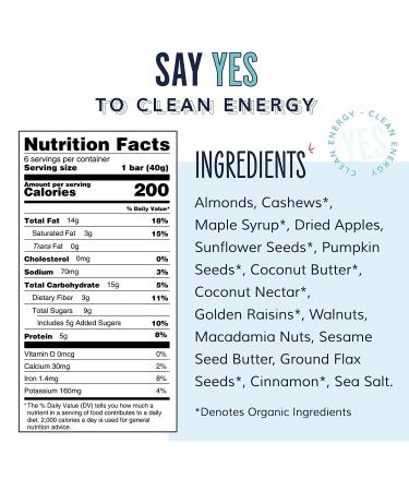 YES Bar Apple Cinnamon Crisp - Plant Based Protein Decadent Snack Bar (Pack of 6) - Vegan, Paleo, Gluten Free, Dairy Free, Low Sugar, Keto Friendly - Buy Online on GoSupps.com