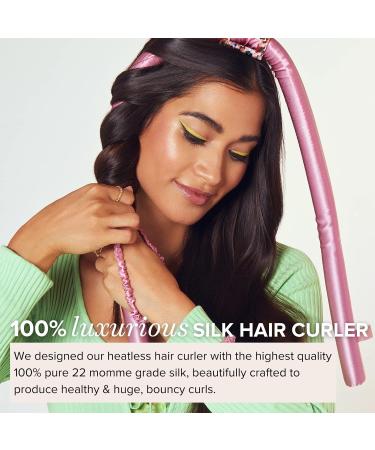 SILKE 100% Luxurious Silk Heatless Curler - Pink | Effortless Big Bouncy Curls | No Heat Headband Roller - Buy Online on GoSupps.com