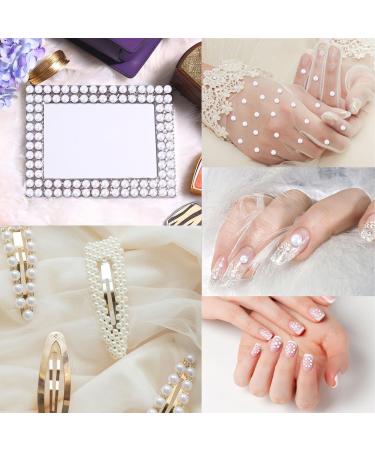 Thinp 5645 PCS Nail Pearls Set with Pickup Pencil and Tweezer - Assorted Sizes Flat Back Pearls Nail Charms for Crafting and Nail Art - Buy Online on GoSupps.com