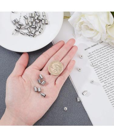 UNICRAFTALE 50pcs Stainless Steel Cord End Caps - 5mm Inner Diameter Smooth Terminators for Jewelry Making - Stainless Steel Color - Buy Online on GoSupps.com