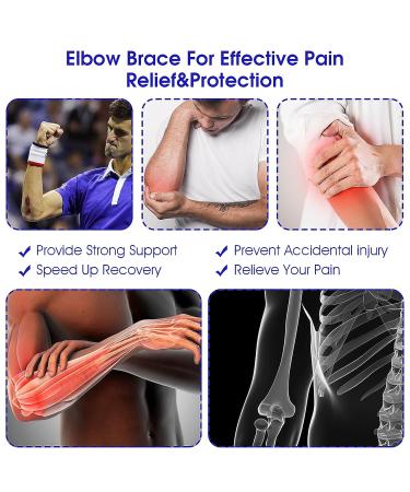 Elbow Compression Sleeve Brace for Tennis & Golfer's Elbow - Pain Relief Elbow Pads for Men & Women - Buy Online on GoSupps.com