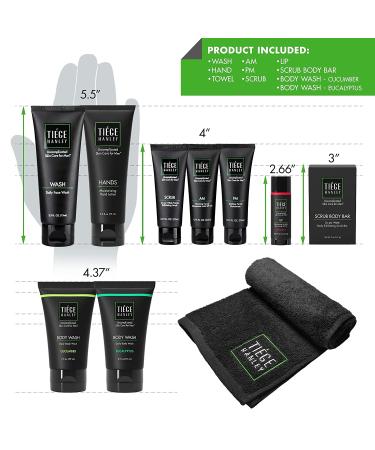 Tiege Hanley Men's Skin Care Mega Gift Box | 10-Piece Set with Facial Care, Body Wash, Bar Soap, Hand Lotion, and Plush Hand Towel | Ideal Gift for Men - Buy Online on GoSupps.com