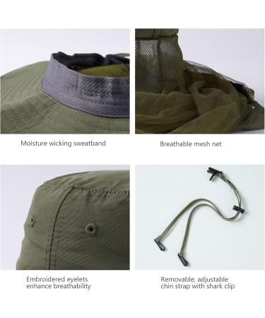 Buy Bassdash UPF 50+ Moskito Sonnenhut - Men & Women Fishing Hiking Camping Hat with Neck Protection - Army Green - Buy Online on GoSupps.com