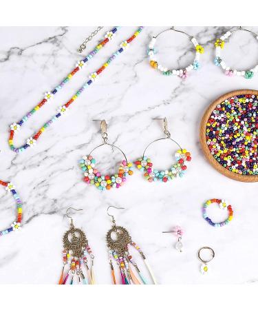 2400pcs 6/0 4mm Glass Seed Beads Bulk Pony Opaque Colorful Neon Set for Jewelry Making - DIY Bracelet, Earring, Necklace Craft Kit with Elastic String (Black) - Buy Online on GoSupps.com