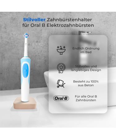 Dabblu Modern Toothbrush Holder for Oral B - Elegant Ros Concrete Design with Anti-Slip Pads for Your Bathroom - Buy Online on GoSupps.com