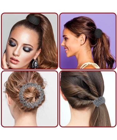 Sibba Bird Nest Hair Clip Set - 2 Pcs Hairpins for Lazy Ponytail Holders and Bun Styles - Velvet Fleece Head Accessory for Women and Girls - Black/Grey - Buy Online on GoSupps.com