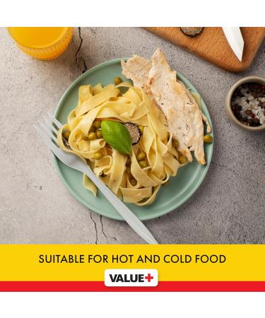 Value Plus (1000 Count) White Disposable Fork Medium Weight Polypropylene Cutlery for Birthday Party Picnic Barbecue Ideal for Office & Take Away - Buy Online on GoSupps.com