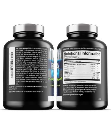 BCAA 3000mg Capsules - 2:1:1 BCAA Ratio - 300 Caps - Vegan-Friendly - 60 Servings - Buy Online on GoSupps.com