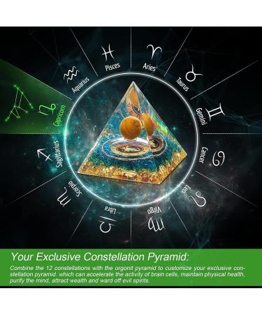 HuiJuKeJi Capricornus Crystals Stone Pyramid - 12 Constellations & Tiger Eye Birthstone for Energy Healing Meditation - Buy Online on GoSupps.com