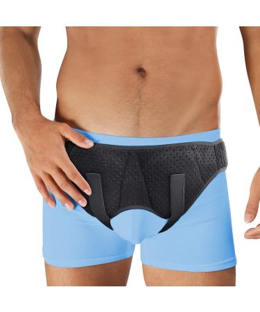 Hernia Belt For Men Inguinal Hernia - Truss Belt Groin Brace For Women or Mens Abdominal 2 Compression Pads For Both Left & Right Umbilical & Femoral Hernias Girdle or Scrotal Support Brace (Large)