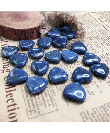 XIANNVXI 15 Pcs Blue Sodalite Crystal Heart Stones Set for Reiki Healing - Natural Gemstones Love Puff Palm Pocket Stones - Buy Online on GoSupps.com