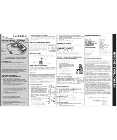 HealthWise Pulse Oximeter - Portable Blood Oxygen Saturation Monitor with Lanyard & Batteries - Accurate SPO2 & Pulse Rate Measurement for International Shipping - Buy Online on GoSupps.com