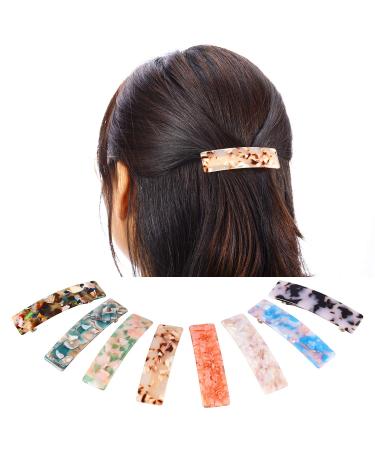 8-Piece Women's Hair Barrettes: Cellulose Acetate Hair Clips - Tortoise Shell French Design - Colorful Patterns - Ideal for Daily Wear - Buy Online on GoSupps.com
