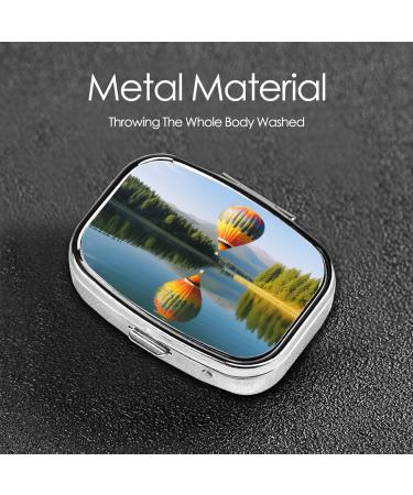 Hot Balloon Above Calm Lake Portable Pill Box | Travel Medicine Organizer - Shop Internationally - Buy Online on GoSupps.com