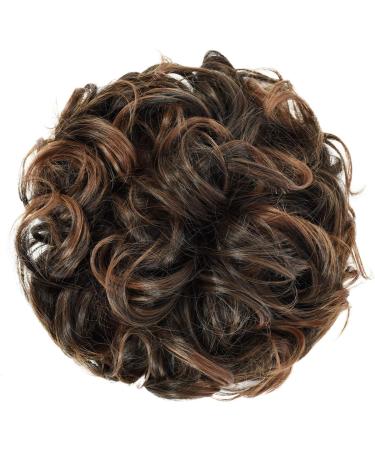 Yamel Chignon Hairpiece Curly Bun Scrunchie 4T30# Darkest Brown to Light Auburn - Updo Combs Synthetic Extensions for Women - Buy Online on GoSupps.com