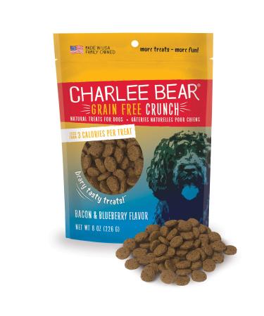 Charlee Bear Grain Free Crunch Natural Treats for Dogs, Made in the USA, Low Calorie Treats for Training or Treating Bacon & Blueberry