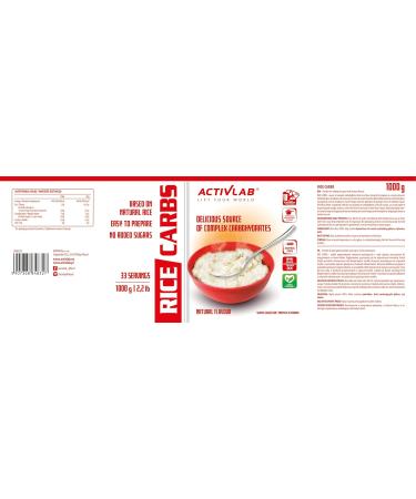 Activlab Rice Carbs Cr me de Riz Naturel 1000g Source de Glucides Complexes Repas Avant et Apr s l Entra nement 33 Portions avec Gobelet Doseur - Buy Online on GoSupps.com