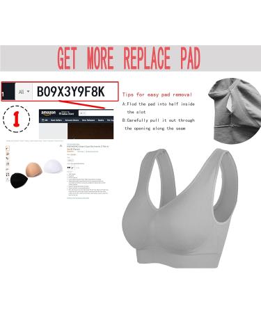 KINYAOYAO 3 Pack Women's Seamless Wireless Sports Bra with Removable Pads - XX-Large - Buy Online on GoSupps.com
