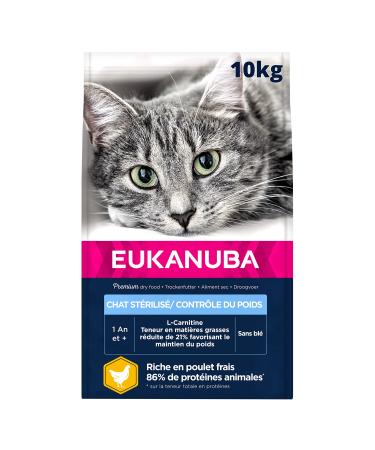 EUKANUBA - Sterilized or Overweight Cat Premium Dry Food Adult Senior Complete and Balanced Food - Rich in Rice - Fresh