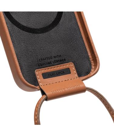 Native Union Leather Spling-adjustable and removable sling-Environmentally certified real Italian leather iPhone 13 13 Pro & Pro Max Clasic and Clic Pop (TAN)