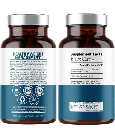 N1N Premium White Kidney Bean Extract 120 Caps - Max Strength for Carb Absorption, Digestion & Energy - Non GMO & Gluten Free - Buy Online on GoSupps.com