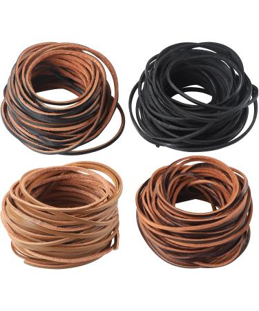 Picheng 3mm Flat Genuine Leather Cord - 5 Yards - Light Brown - Ideal for Jewelry Making, Shoe Lace, Crafts & More - Buy Online on GoSupps.com