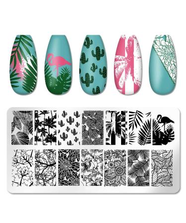 DANNEASY Nail Stamping Plate Set - 6 Pieces Flower Leaf Heart Stencils for Manicure - Lovely Series Nail Design Kit - Buy Online on GoSupps.com