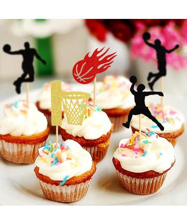 24 Basketball Theme Cupcake Picks - Sports Party Decorations & Accessories for Kids' Birthday Cakes - Buy Online on GoSupps.com