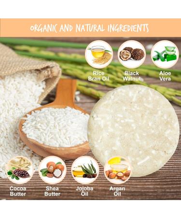 Shampoo Bar with Rice Water Protein for Hair Growth | Nourishing Solid Shampoo for Damaged Hair | Hydrating & Refreshing | Paraben & Sulfate-Free | Made in USA - Buy Online on GoSupps.com
