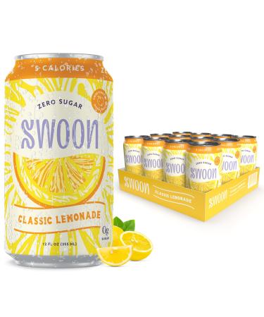 Swoon Classic Sugar Free Lemonade - Low Carb, Paleo-friendly, gluten-free Keto drink - Made with 100% Natural Lemon Juice Concentrate - 12 Fl oz (Pack of 12) Classic Lemonade 1 Count (Pack of 12)