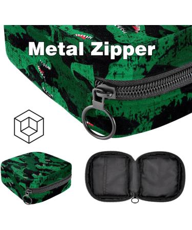 Shop Women's Green Dinosaur Binding Bags - Stylish Tampon Storage with Zip Pockets | Multi-Functional Menstrual Bags - Buy Online on GoSupps.com